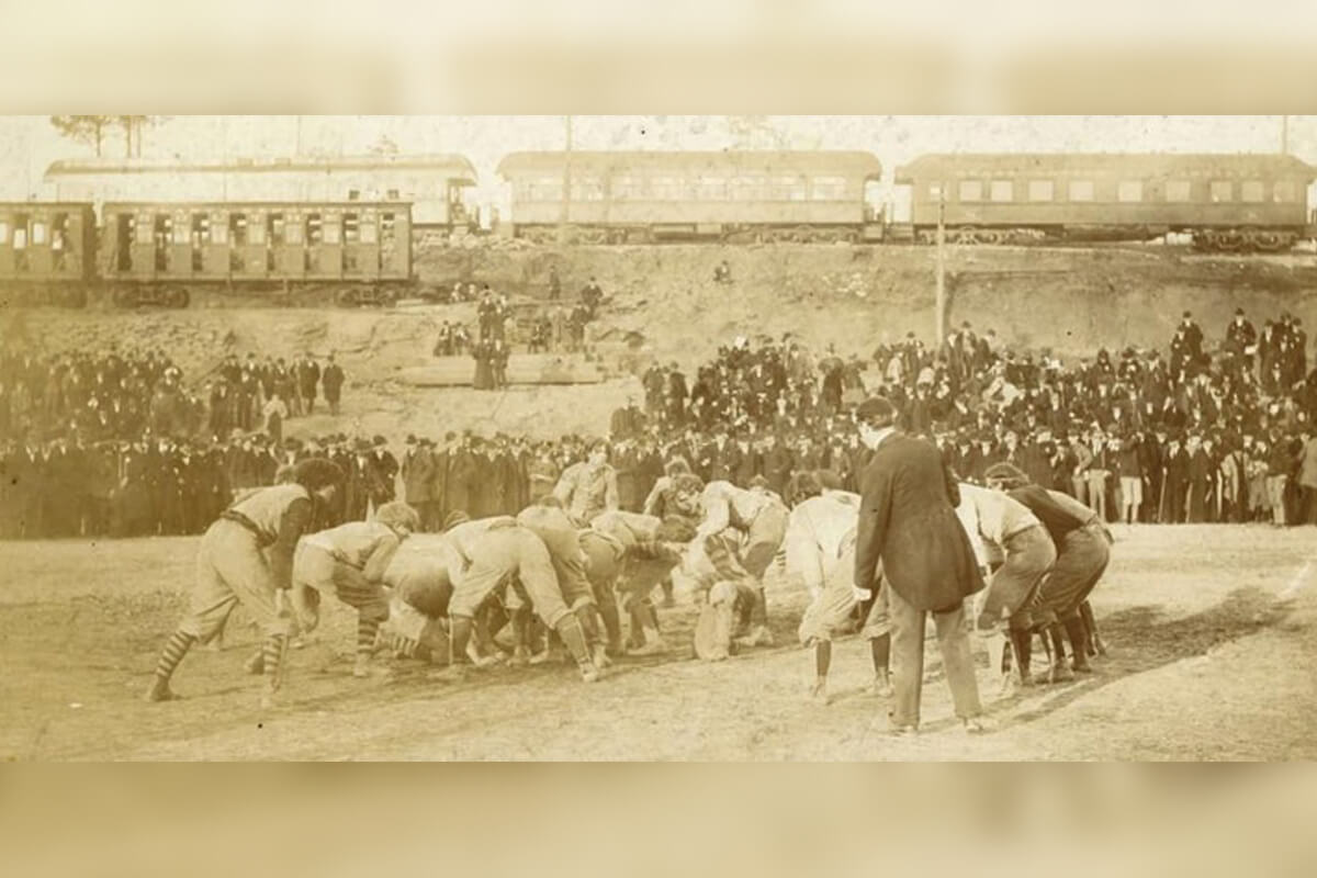 The 1895 Georgia-Auburn game at Piedmont Park in Atlanta