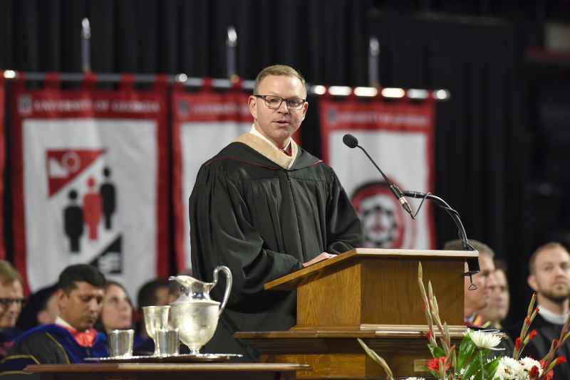 Brian Dill Delivering Commencement Address in 2019