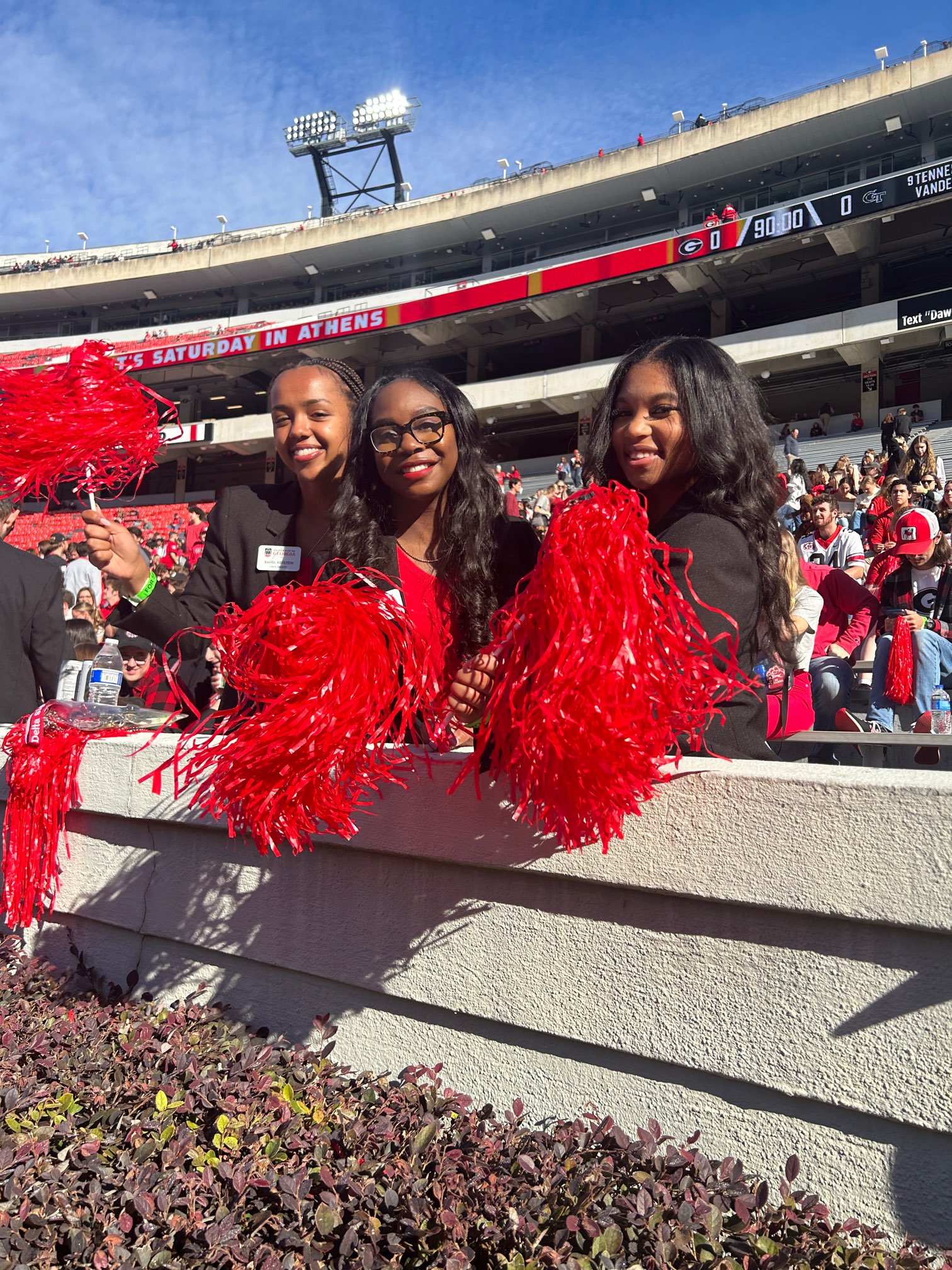 Arch Society students cheer on the Dawgs at Sanford Stadium
