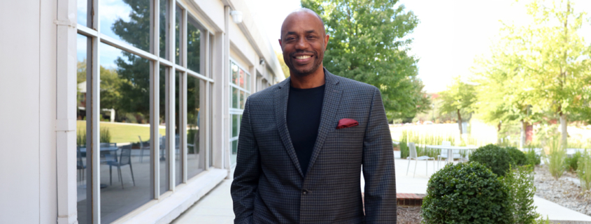 Nick Chiles outside Grady College (PHOTO: Sarah Freeman)