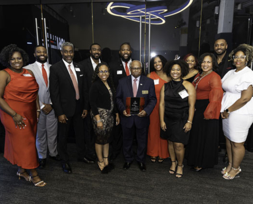 Group photo featuring the 2024 Footsteps Award recipient Justice Robert Benham at the 1961 Club Celebration.