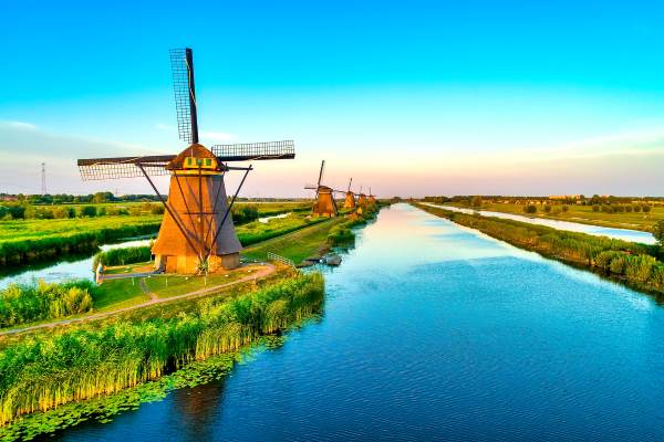 The Kinderdijk Windmills in the Netherlands