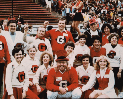 Another group of spirit alumni as seen in a 1986 edition of Pandora.
