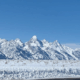 Snowy Mountains in Jackson Hole, Wyoming.