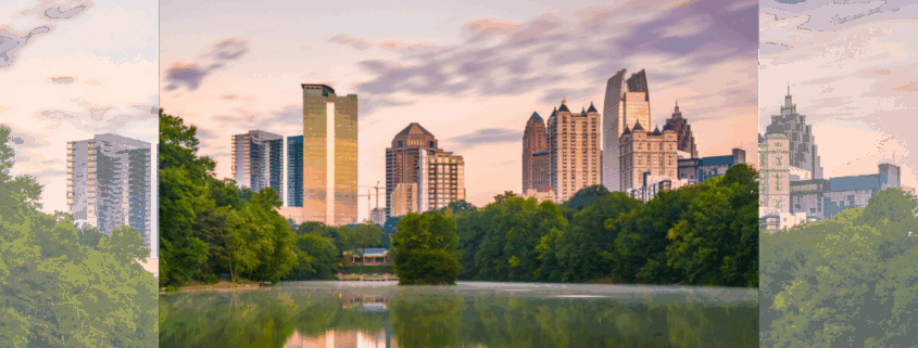 A skyline view of Atlanta, Georgia.