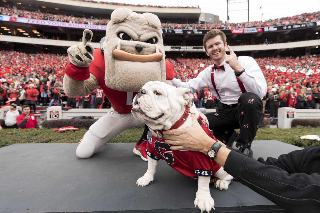 Uga X with UGA mascot and Chip Chambers