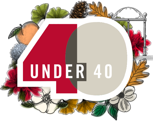 40 Under 40 logo 2019 wreath