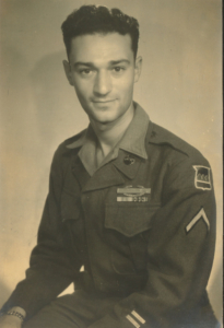 Harold Berkman poses for a photo in his military uniform