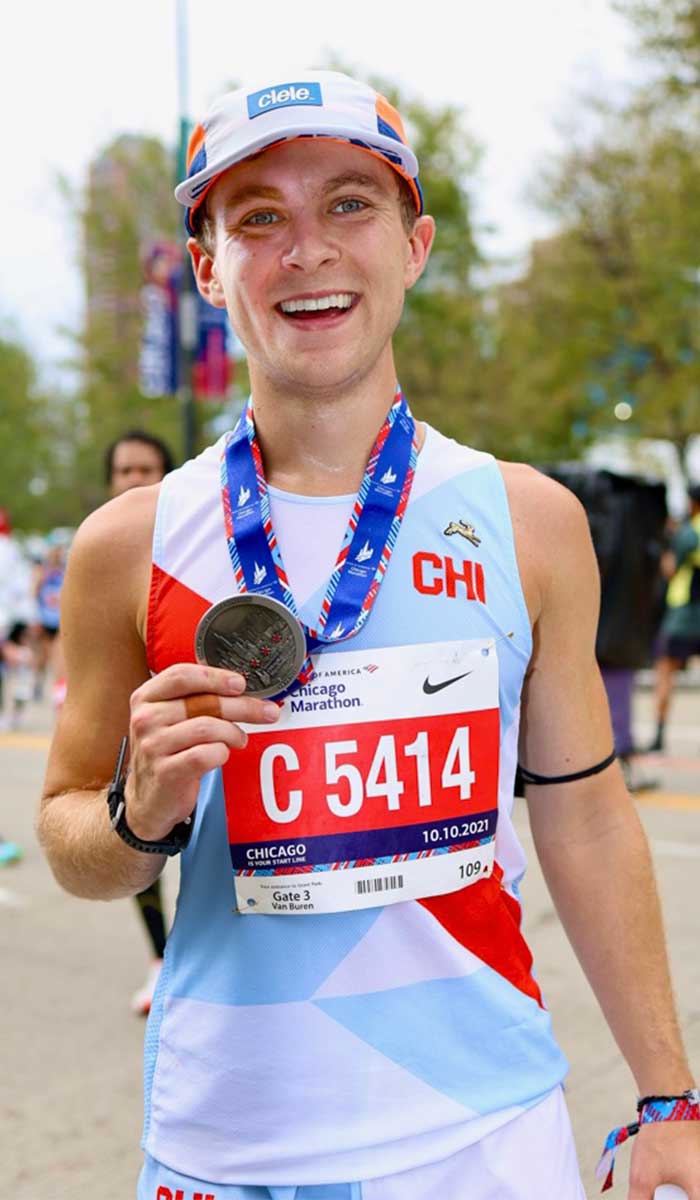 Drew, having completed the Chicago marathon
