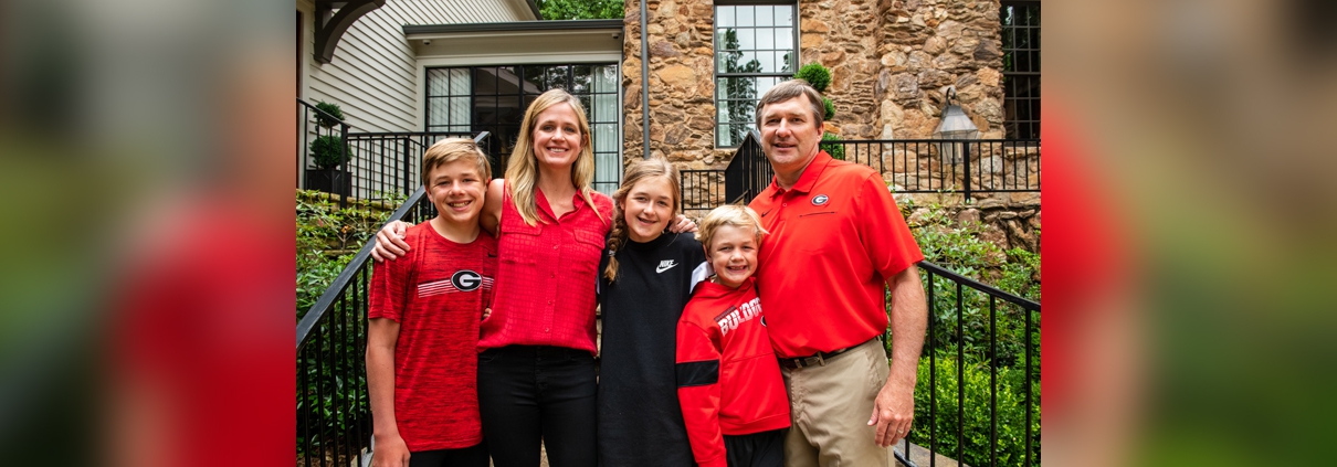 Mary Beth and Kirby Smart with their children (left to right) Weston, Julia and Andrew in May 2020