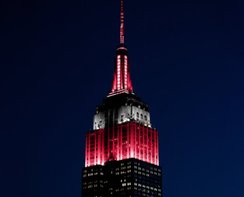 The Empire State Building following the UGA national championship win on Monday, Jan. 11, 2022