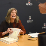 Delia Owens signs a book following an event held at the University of Georgia in August 2019.