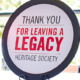 Tabletop display with the text, "Thank You for Leaving a Legacy"