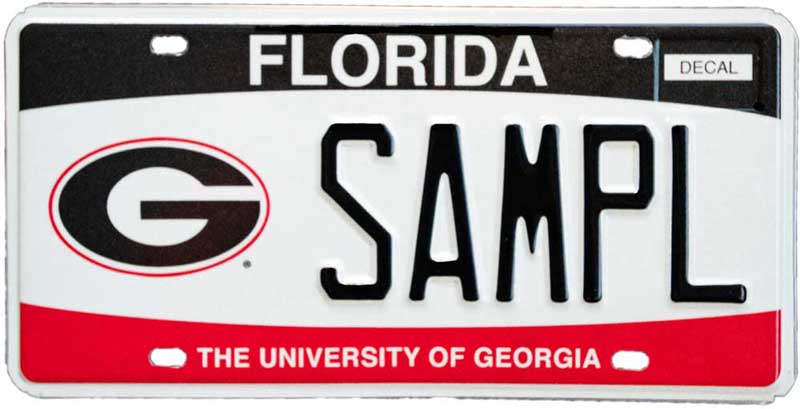 04013 Black Acrylic with Mirror/Red Red Acrylic Logo University of Georgia License Plates 04049 04009 04053 04007 04001 04101 04051 04005 