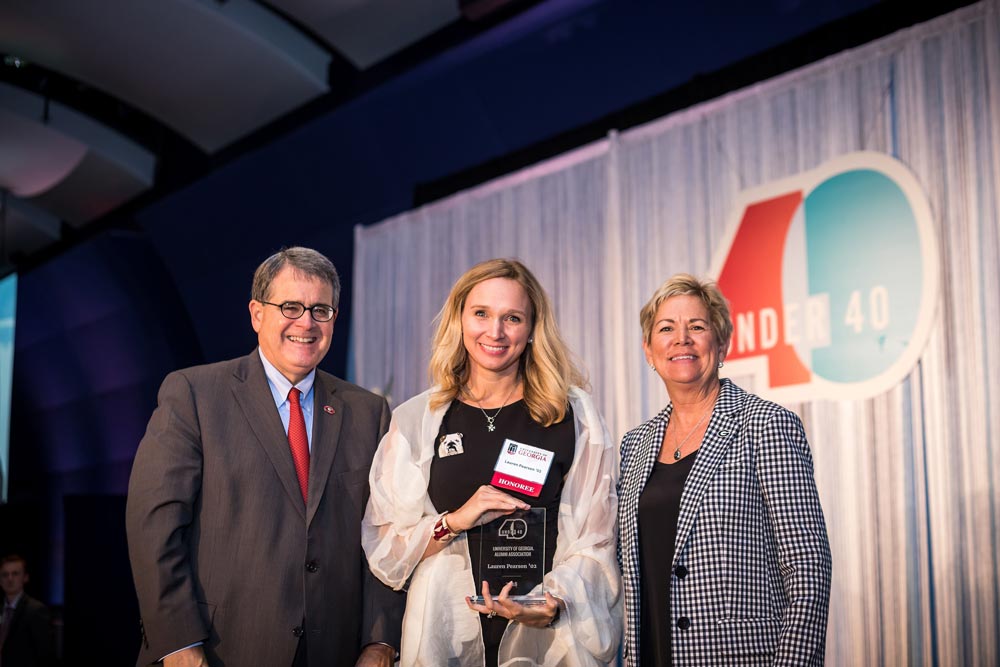 Lauren with award