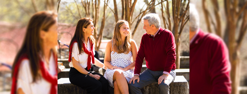 photo of Talia, Lily and John Murphy on North Campus