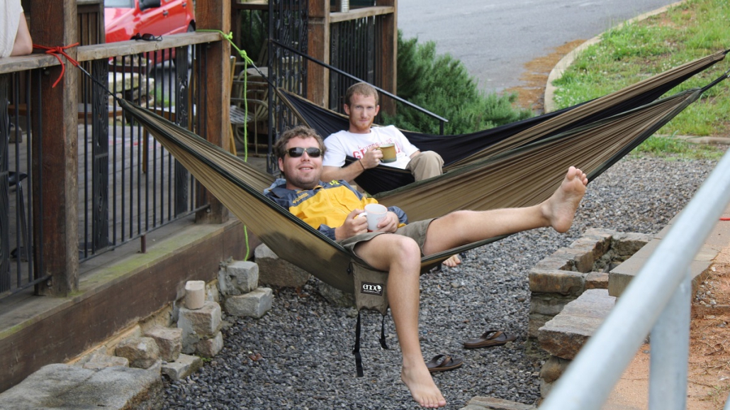 Parker Browne in Hammock at Jittery Joes