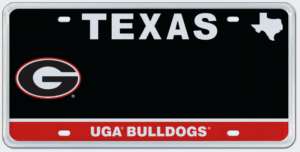 Texas UGA License Plate