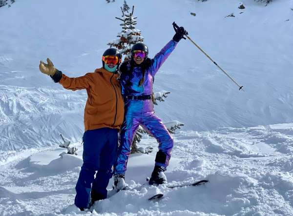Adam and Julia Johnson Skiing