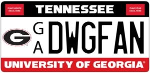 Tennessee UGA license plate