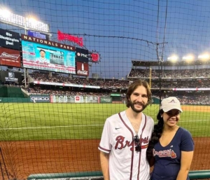 Will and Sahar at Braves game in D.C.