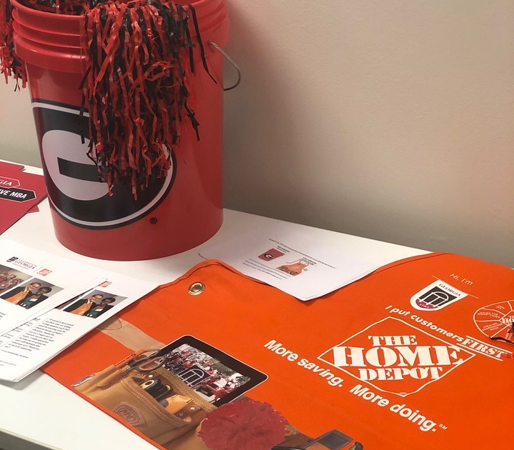 Home depot logo with UGA swag