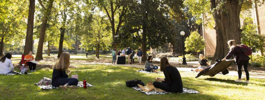 students picnic on North Campus