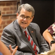 President Morehead with Students