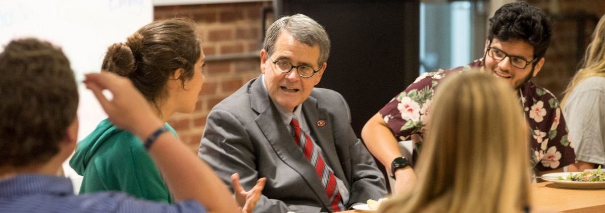 President Morehead with Students