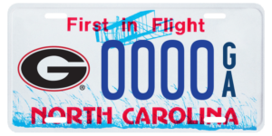 North Carolina UGA license plate